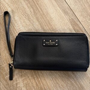 Kate Spade Black Leather Wristlet